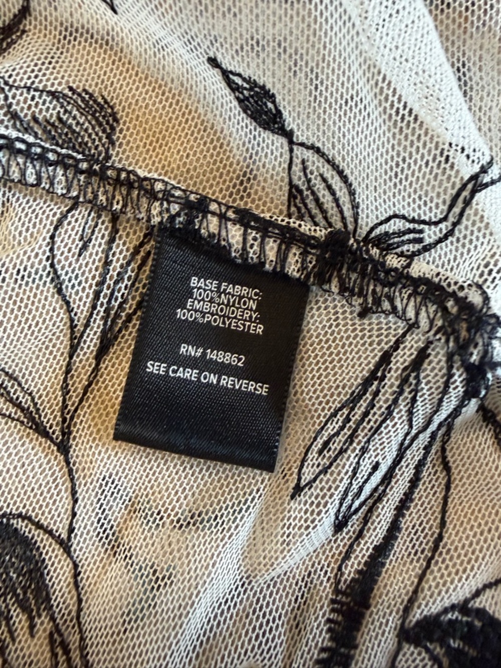 Torrid Embroidered Lace Mesh Kimono White & Black Sasha Floral Lingerie - Picture 14 of 16